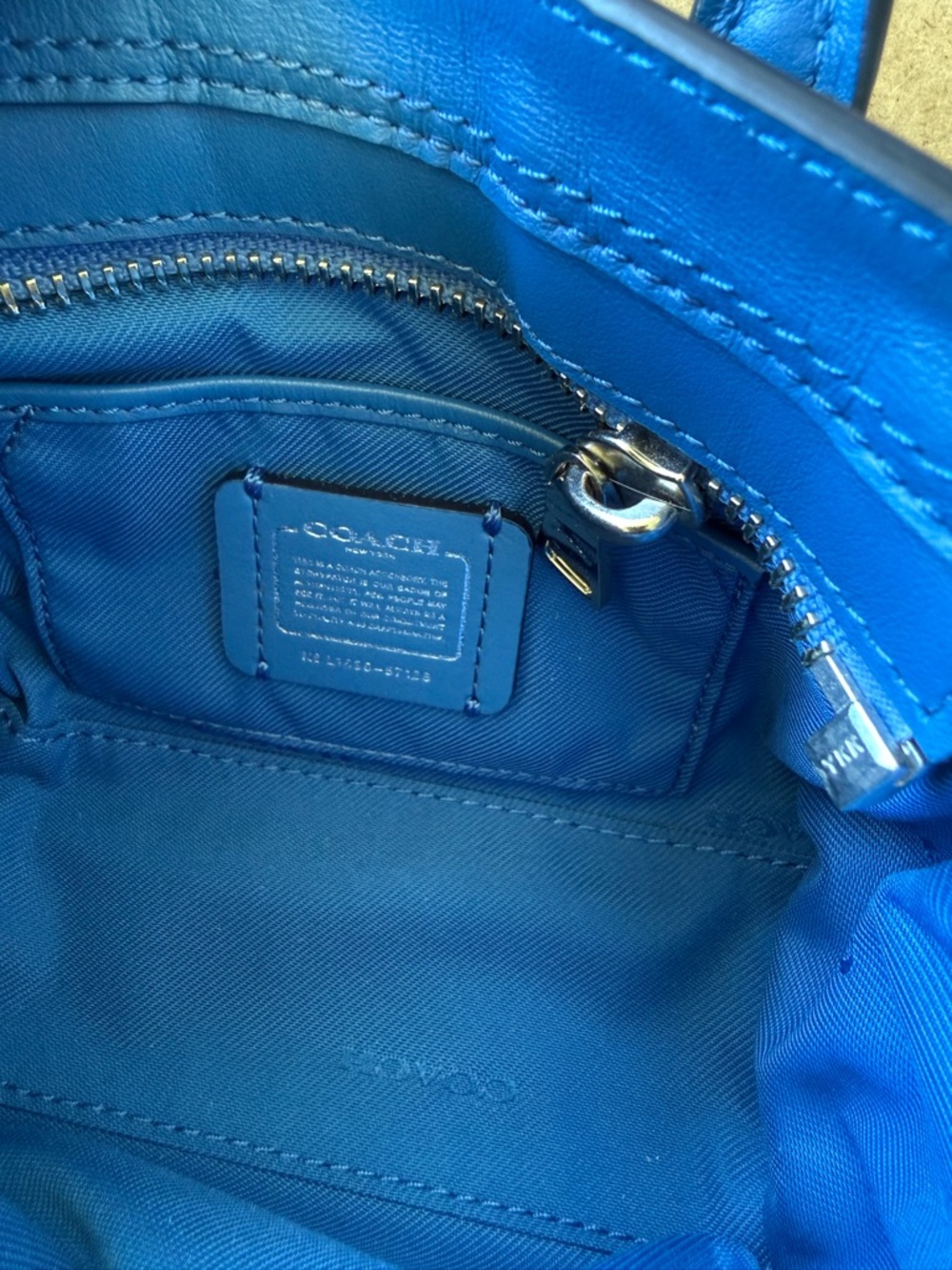 Coach Blue Studded Leather Rogue Satchel Silver Rivets NWT Crossbody Bag - Picture 9 of 15
